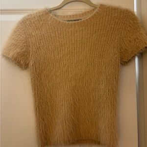 Zara Knit Fuzzy Shortsleeve sweater